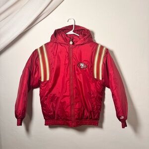 Vintage Puma San Francisco 49ers Hooded Puffer Jacket – Red, NFL Team Apparel